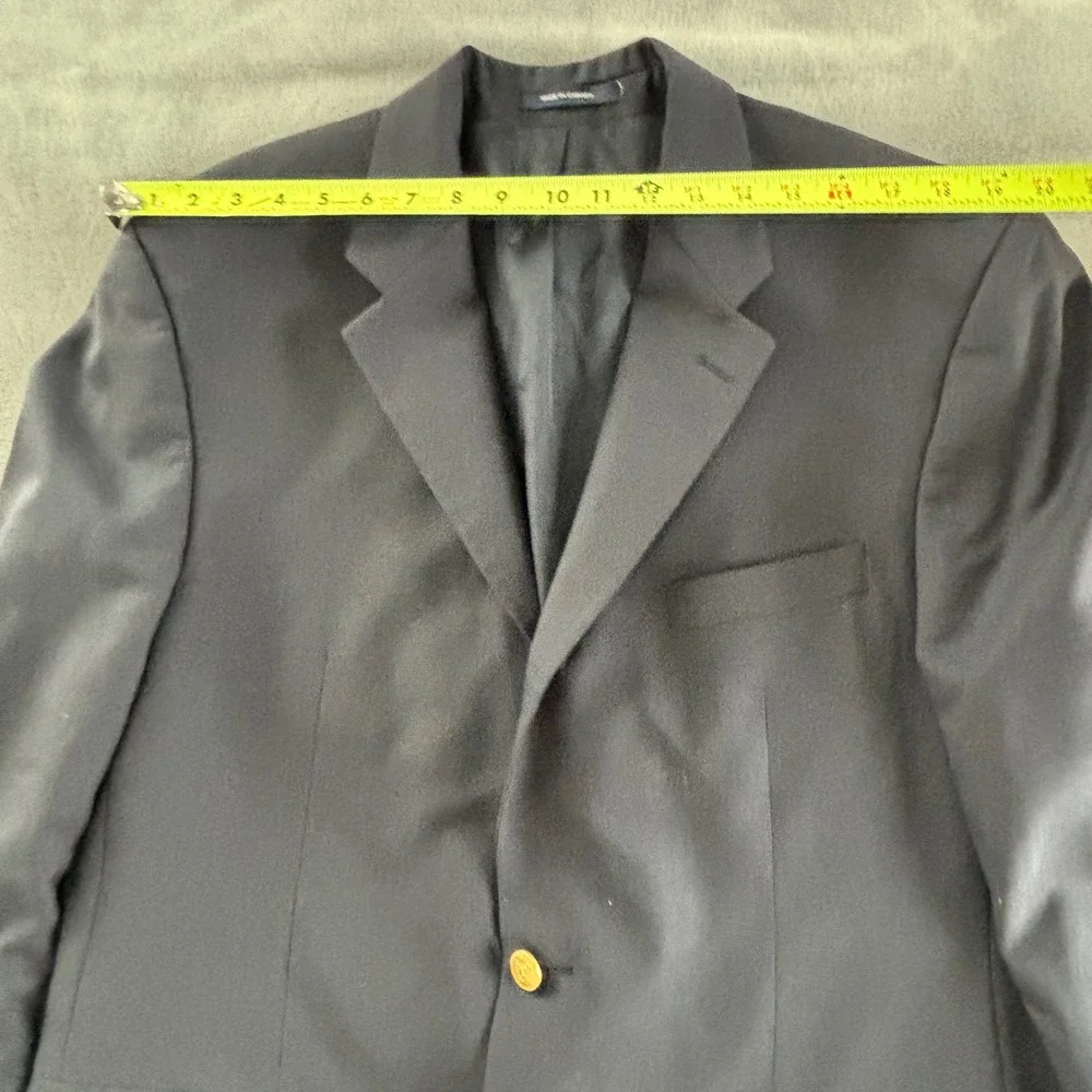 Ralph Lauren Navy Blue Blazer Gold Buttons Two Button Menswear Classic Style 46L